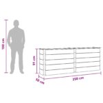 vidaXL Vyvýšený záhradný záhon Hnedá 250 x 50 x 91 cm – Obrázok 7