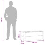 vidaXL Vyvýšený záhradný záhon Sivá 100 x 30 x 36 cm – Obrázok 7