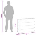 vidaXL Vyvýšený záhradný záhon Sivá 100 x 30 x 72 cm – Obrázok 7