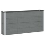 vidaXL Vyvýšený záhradný záhon Sivá 150 x 30 x 72 cm – Obrázok 2