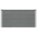vidaXL Vyvýšený záhradný záhon Sivá 150 x 30 x 72 cm – Obrázok 3
