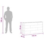 vidaXL Vyvýšený záhradný záhon Sivá 150 x 30 x 72 cm – Obrázok 7