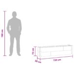 vidaXL Vyvýšený záhradný záhon Čierna 150 x 30 x 36 cm – Obrázok 7