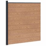 vidaXL Súprava plotov 175 x 186 cm WPC a hliník Hnedá – Obrázok 2