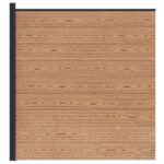 vidaXL Súprava plotov 175 x 186 cm WPC a hliník Hnedá – Obrázok 3
