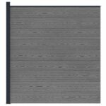 vidaXL Súprava plotov 175 x 186 cm WPC a hliník Sivá – Obrázok 3