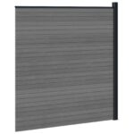 vidaXL Súprava plotov 175 x 186 cm WPC a hliník Sivá – Obrázok 4
