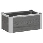 vidaXL Vyvýšený záhradný záhon Sivá 50 x 30 x 22 cm WPC a hliník – Obrázok 2