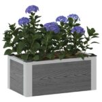 vidaXL Vyvýšený záhradný záhon Sivá 50 x 30 x 22 cm WPC a hliník – Obrázok 3