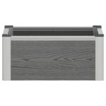 vidaXL Vyvýšený záhradný záhon Sivá 50 x 30 x 22 cm WPC a hliník – Obrázok 4
