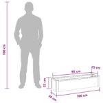 vidaXL Vyvýšený záhradný záhon Sivá 100 x 30 x 22 cm WPC a hliník – Obrázok 10