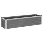 vidaXL Vyvýšený záhradný záhon Sivá 100 x 30 x 22 cm WPC a hliník – Obrázok 2