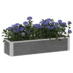 vidaXL Vyvýšený záhradný záhon Sivá 100 x 30 x 22 cm WPC a hliník – Obrázok 3