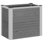 vidaXL Vyvýšený záhradný záhon Sivá 50 x 30 x 42 cm WPC a hliník – Obrázok 2