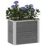 vidaXL Vyvýšený záhradný záhon Sivá 50 x 30 x 42 cm WPC a hliník – Obrázok 3