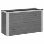 vidaXL Vyvýšený záhradný záhon Sivá 75 x 30 x 42 cm WPC a hliník – Obrázok 2