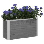 vidaXL Vyvýšený záhradný záhon Sivá 75 x 30 x 42 cm WPC a hliník – Obrázok 3