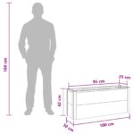 vidaXL Vyvýšený záhradný záhon Sivá 100 x 30 x 42 cm WPC a hliník – Obrázok 10