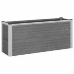 vidaXL Vyvýšený záhradný záhon Sivá 100 x 30 x 42 cm WPC a hliník – Obrázok 2