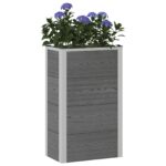 vidaXL Vyvýšený záhradný záhon Sivá 50 x 30 x 82 cm WPC a hliník – Obrázok 3