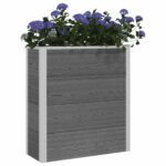 vidaXL Vyvýšený záhradný záhon Sivá 75 x 30 x 82 cm WPC a hliník – Obrázok 3