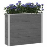 vidaXL Vyvýšený záhradný záhon Sivá 100 x 30 x 82 cm WPC a hliník – Obrázok 3