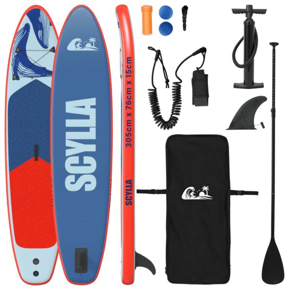 vidaXL Vodný skúter Inflatable Stand Up Paddle Board SCYLLA Modrá pre – Obrázok 2