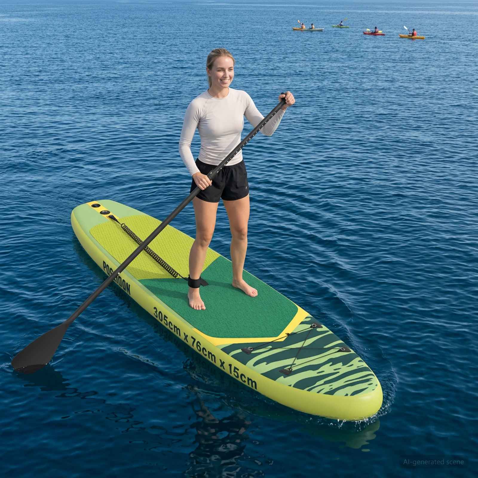 42039114_1.jpg vidaXL Nafukovací paddleboard POSEIDON 305 x 76 x 15 cm Zelená pre – Obrázok 1