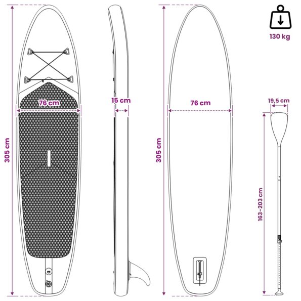 vidaXL Inflatovateľná Stand Up Paddle Board TRITON 305 x 76 x 15 cm – Obrázok 8