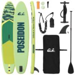 vidaXL Nafukovací paddleboard POSEIDON Zelená 335 x 76 x 15 cm PVC – Obrázok 2