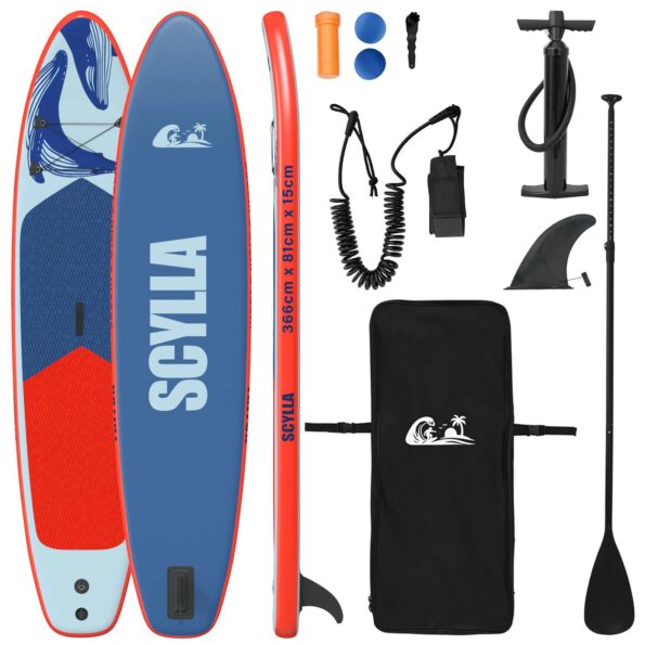 vidaXL Nafukovací paddleboard SCYLLA 366 x 81 x 15 cm Modrá pre – Obrázok 2