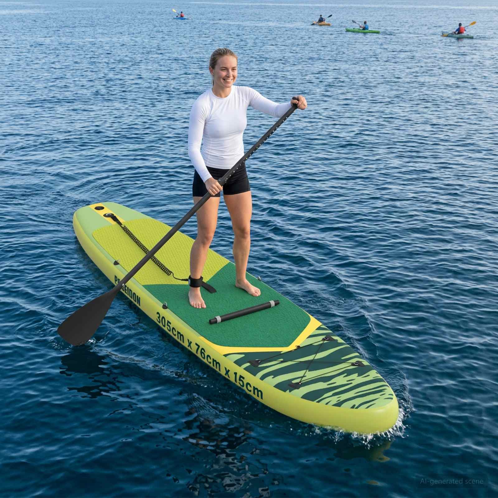 42039127_1.jpg vidaXL SUP doska so sedadlom 2-in-1 POSEIDON 305 x 76 x 15 cm Zelená – Obrázok 1