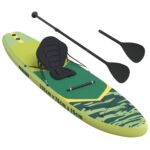 vidaXL SUP doska so sedadlom 2-in-1 POSEIDON 335 x 76 x 15 cm Zelená – Obrázok 4