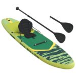 vidaXL SUP doska so sedadlom 2-in-1 POSEIDON 366 x 81 x 15 cm Zelená – Obrázok 4