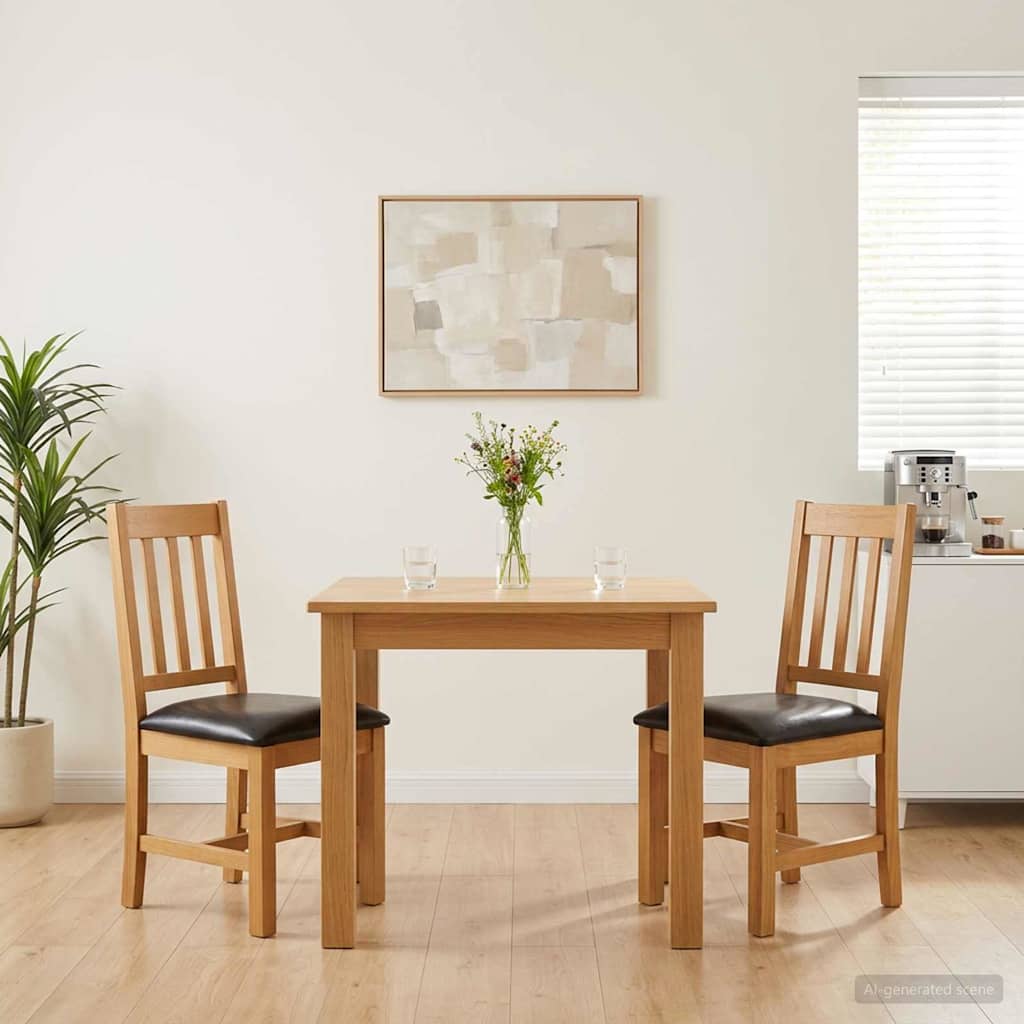 42039154_1.jpg vidaXL Jedálenská stolička VENLO 2 pcs Masívne dubové drevo Čierna – Obrázok 1