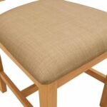 vidaXL Jedálenská stolička 2 pcs Masívne dubové drevo Béžová – Obrázok 6