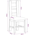 vidaXL Jedálenská stolička 2 pcs Masívne dubové drevo Sivá – Obrázok 8