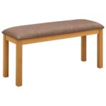 vidaXL Jedálenská lavička 95 x 32 x 45 cm Masívne dubové drevo Sivá – Obrázok 2
