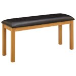 vidaXL Jedálenská lavička 95 x 32 x 45 cm Masívne dubové drevo Čierna – Obrázok 2