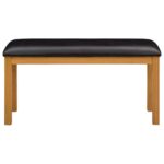 vidaXL Jedálenská lavička 95 x 32 x 45 cm Masívne dubové drevo Čierna – Obrázok 3