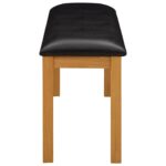 vidaXL Jedálenská lavička 95 x 32 x 45 cm Masívne dubové drevo Čierna – Obrázok 4