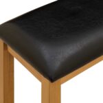 vidaXL Jedálenská lavička 95 x 32 x 45 cm Masívne dubové drevo Čierna – Obrázok 5