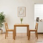vidaXL Jedálenský stôl 75 x 75 x 75,5 cm Masívne dubové drevo Prírodná