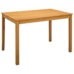 vidaXL Jedálenský stôl 110 x 75 x 75 cm Masívne dubové drevo Prírodná – Obrázok 2