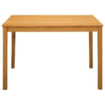 vidaXL Jedálenský stôl 110 x 75 x 75 cm Masívne dubové drevo Prírodná – Obrázok 3