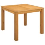 vidaXL Jedálenský stôl 90 x 90 x 75 cm Masívne dubové drevo Prírodná – Obrázok 2