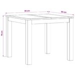 vidaXL Jedálenský stôl 90 x 90 x 75 cm Masívne dubové drevo Prírodná – Obrázok 7