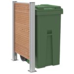 vidaXL Plot pre odpadkový kôš Hnedá 85 x 12 x 115 cm Hliník a WPC – Obrázok 3