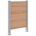 vidaXL Plot pre odpadkový kôš Hnedá 85 x 12 x 115 cm Hliník a WPC – Obrázok 5