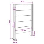 vidaXL Plot pre odpadkový kôš Hnedá 85 x 12 x 115 cm Hliník a WPC – Obrázok 8
